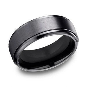 8MM Men's  Wedding Black Tantalum Black